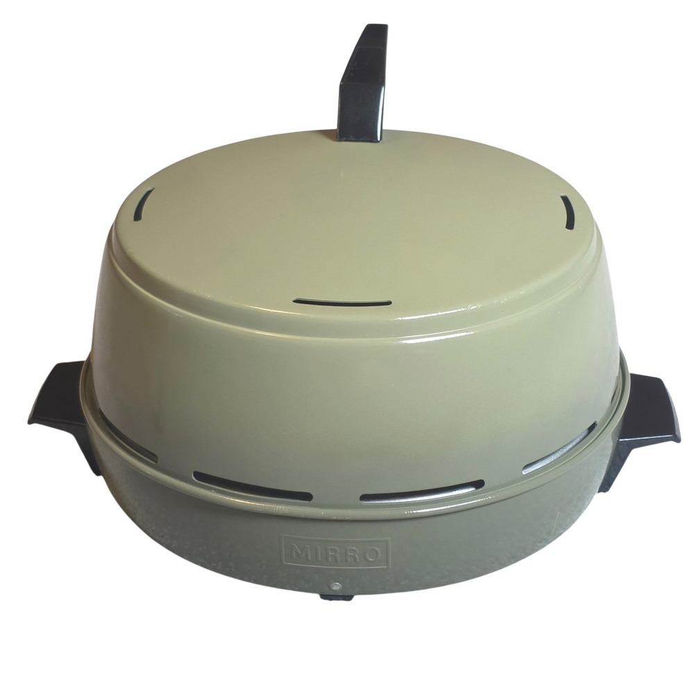 Vintage Mirro Electric Broiler Avocado Green 9.5" Model 0475-37 Retro 70s Tested